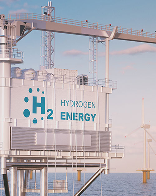 producción de hidrógeno en parque eólico marino